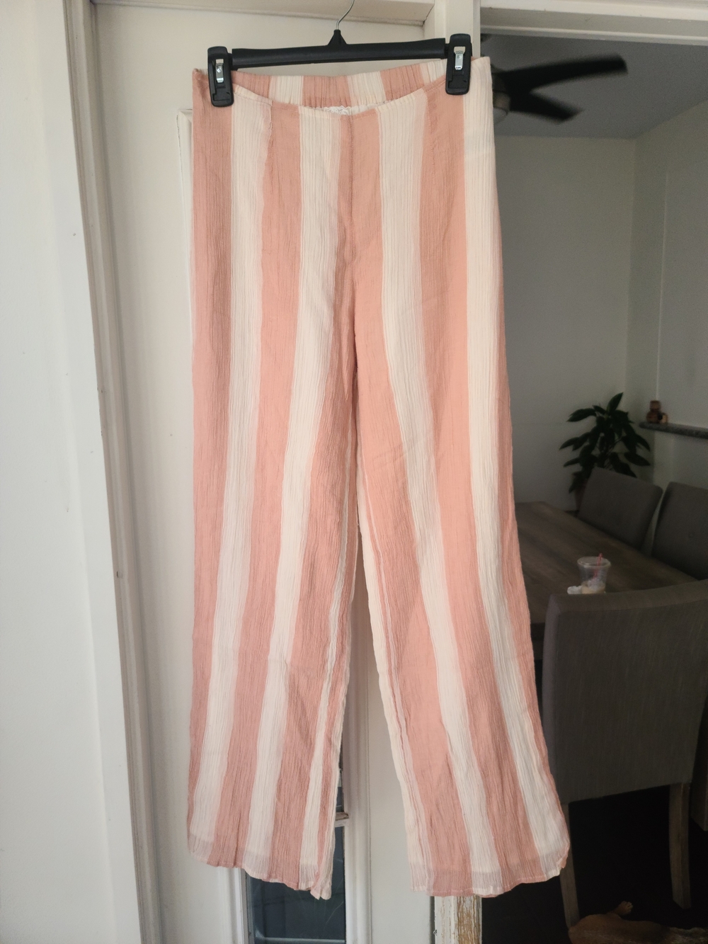 Sadie & Sage Pink and White Striped Wide-Leg Pants
